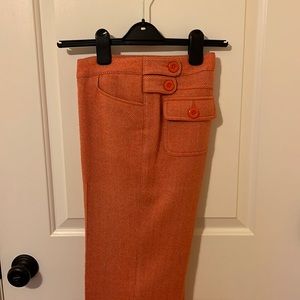Orange wool pants! Size 6, lined, low rise with a 29.5" inseam